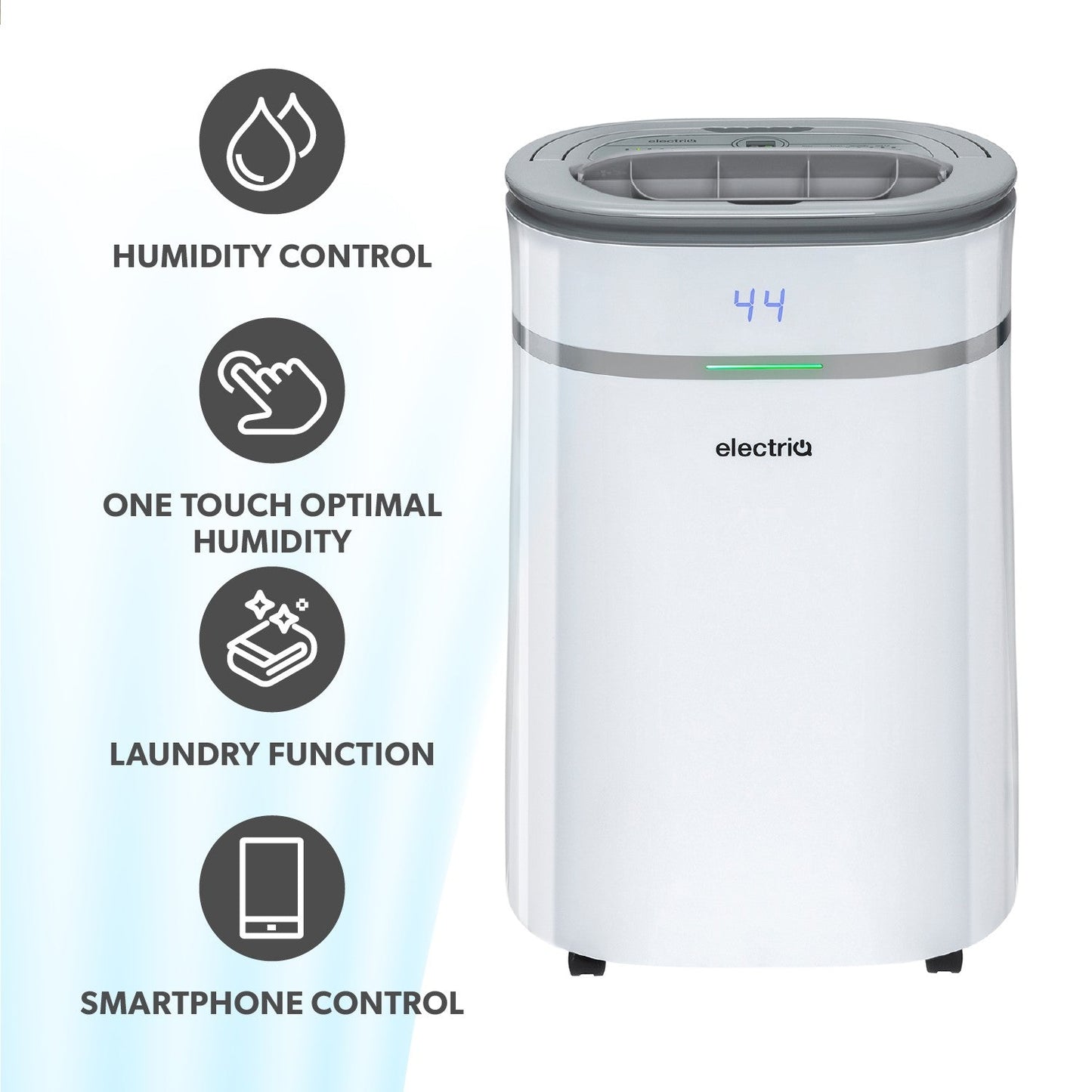 electriQ 12L Low-Energy Quiet Laundry Dehumidifier - White