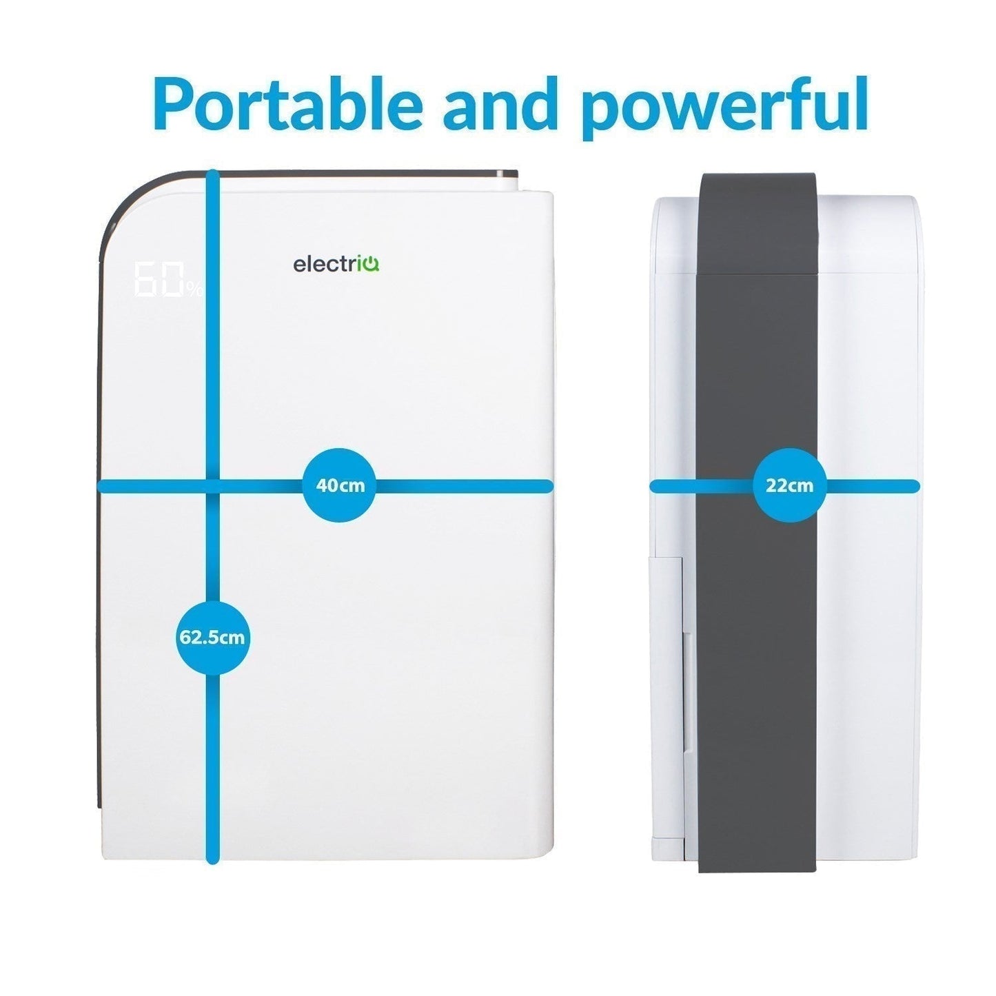 electriQ 10 Litre Smart Desiccant Dehumidifier with Heater